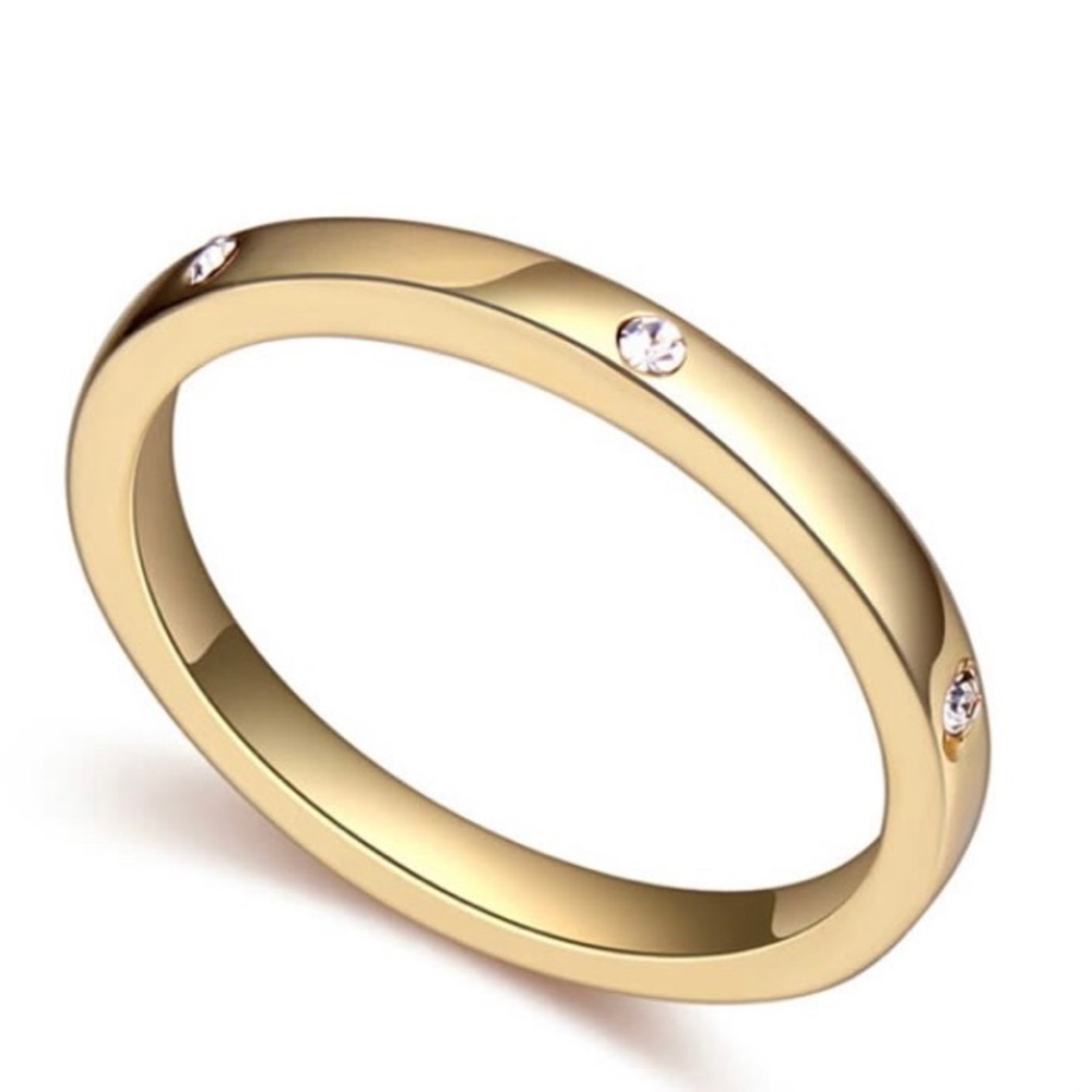 Kpop Rings Rhodium Plated Crystal Ring